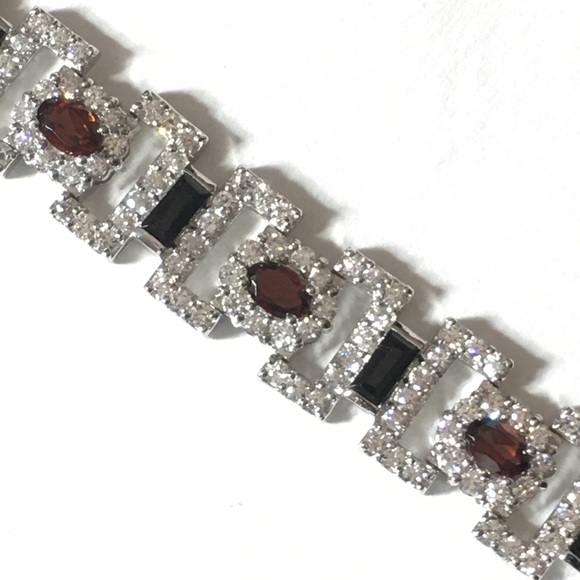 STERLING SILVER AND CUBIC ZIRCONIA BRACELET - Picture 2 of 5